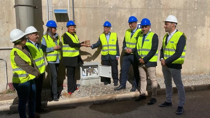 Carmen Crespo en la inauguración de los terciarios de Roquetas de Mar (Almería)