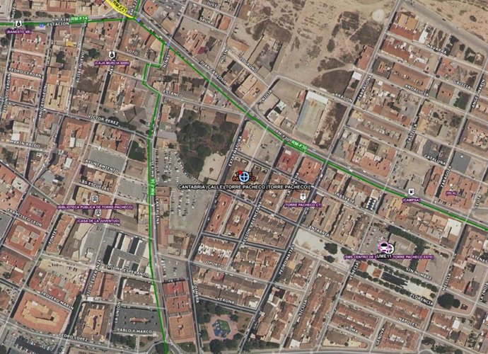 Lugar del accidente, en el mapa