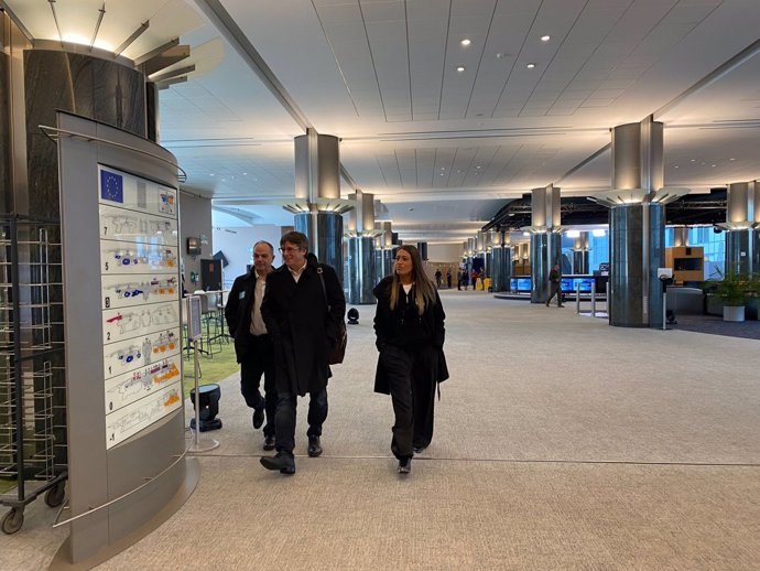 Puigdemont en Bruselas donde se ha reunido este viernes con el secretario de Organización del PSOE, Santos Cerdán