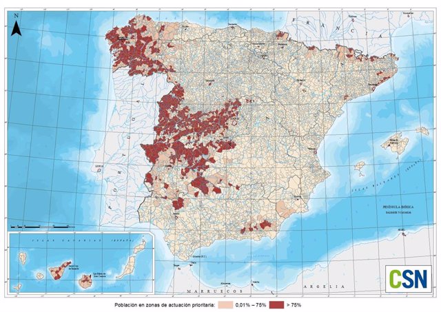 Archivo - Las zonas de España más afectadas por el gas radón