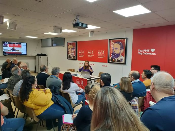 La vicesecretaria general del PSOECyL, Virginia Barcones, en el curso de formación en Salamanca