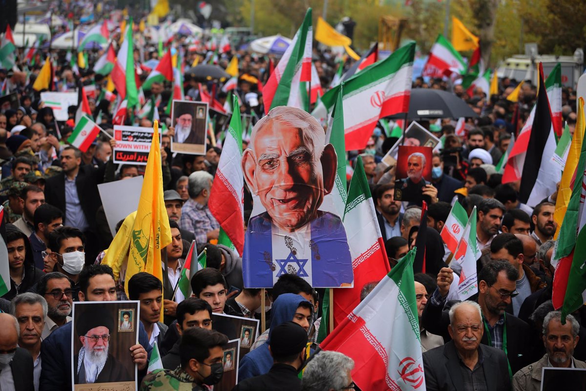 Thousands of Iranians expressed their support for Palestine in a march commemorating the attack on the US Embassy