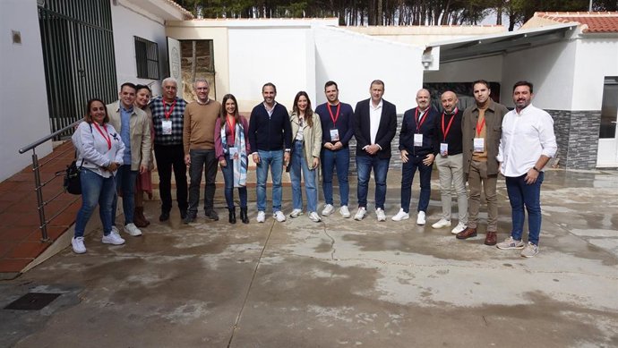 El secretario general del PSOE de Málaga, Daniel Pérez, en el marco de una jornada de formación de JSA en el municipio de Villanueva del Trabuco