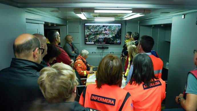 Puesto de Mando Avanzado (PMA) del incendio de Montitxelvo (Valencia)