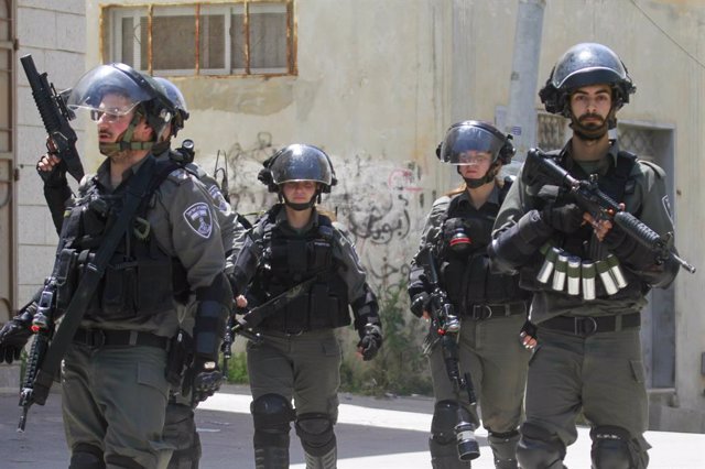 May 12, 2020, Tulkarem, Palestine: Israeli soldiers take their positions during a campaign to arrest Palestinians in the village of Shweika, near Tulkarm, in the northern West Bank. The Israeli authorities launched a massive arrest campaign among members 