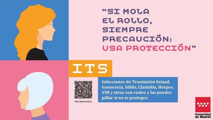 Campaña de la Comunidad para concienciar a los jóvenes sobre el uso del preservativo y evitar infecciones de transmisión sexual.