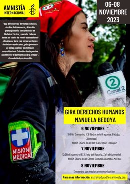 Defensora de derechos humanos y auxiliar de enfermería y atención prehospitalaria de Colombia Manuela Bedoya.