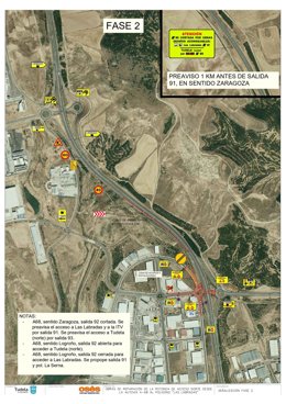 Plano de la la segunda fase de reparación de la rotonda de 'Covegán'.