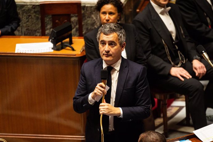 October 31, 2023, Paris, France: Gerald Darmanin, French Minister of the Interior, speaks during the session of questions to the government. A weekly session of questions to the French government in the National Assembly at Palais Bourbon, in Paris.