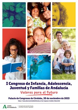 Cartel Congreso de Infancia, Adolescencia, Juventud y Familias de Andalucía.