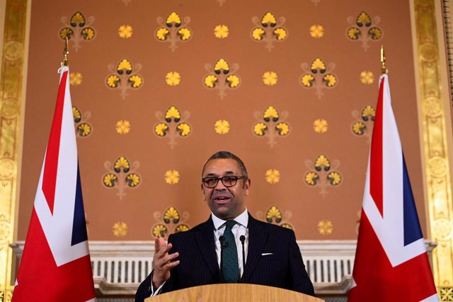 Archivo - El ministro de Exteriores de Reino Unido, James Cleverly