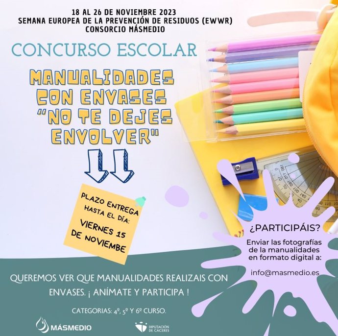 Cartel del concurso convocado por MásMedio para escolares de la provincia de Cáceres