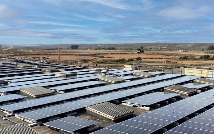 Placas solares en el centro experimental de Michelin en Almería