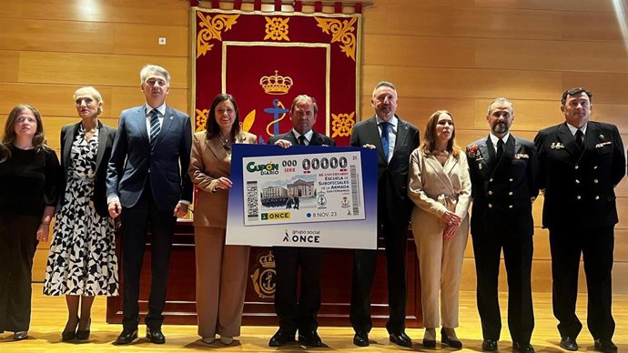 La ONCE lanza un cupón dedicado al 80 aniversario de la Escuela de Suboficiales de la Armada en San Fernando