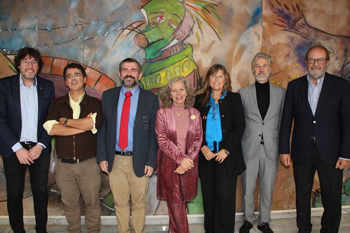 De izquierda a derecha, Sergio Esteban Roncero, Rogelio Palomo Pinto, Rafael Vázquez Valenzuela, Maria Cruz Arcos Vargas, Esperanza Caro Gómez, José Manuel Quero y Federico Paris Carballo .