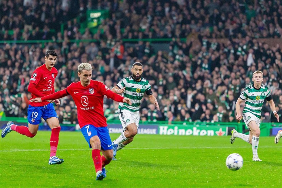 Antoine Griezmann en el Celtic-Atlético de Madrid en Glasgow