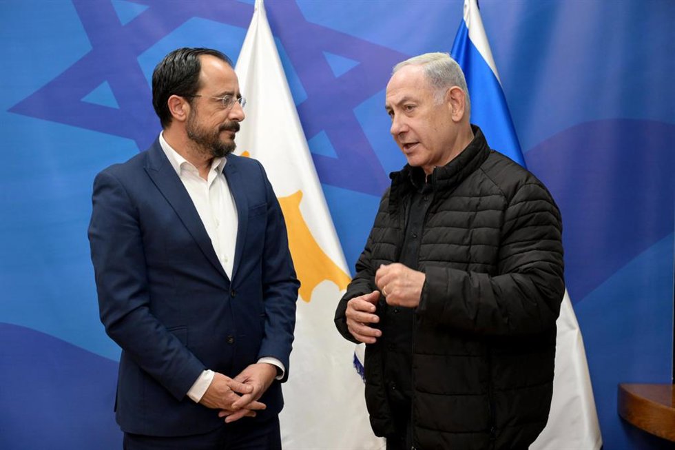 El primer ministro de Israel, Benjamin Netanyahu, recibe al presidente de Chipre, Nikos Christodoulides