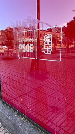 Acto vandálico en la sede del PSOE Canarias en Las Palmas de Gran Canaria