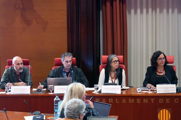 Imagen de los ponentes en la Comisión de investigación sobre la pederastia en la Iglesia en el Parlament