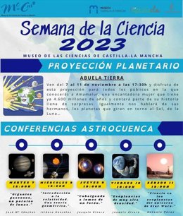 Cartel de Semana de la Ciencia en el Museo de las Ciencias