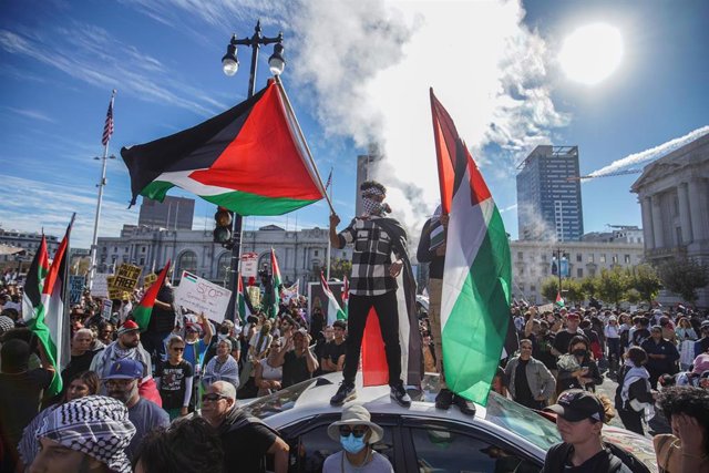 Manifestantes propalestinos en San Francisco (EEUU)