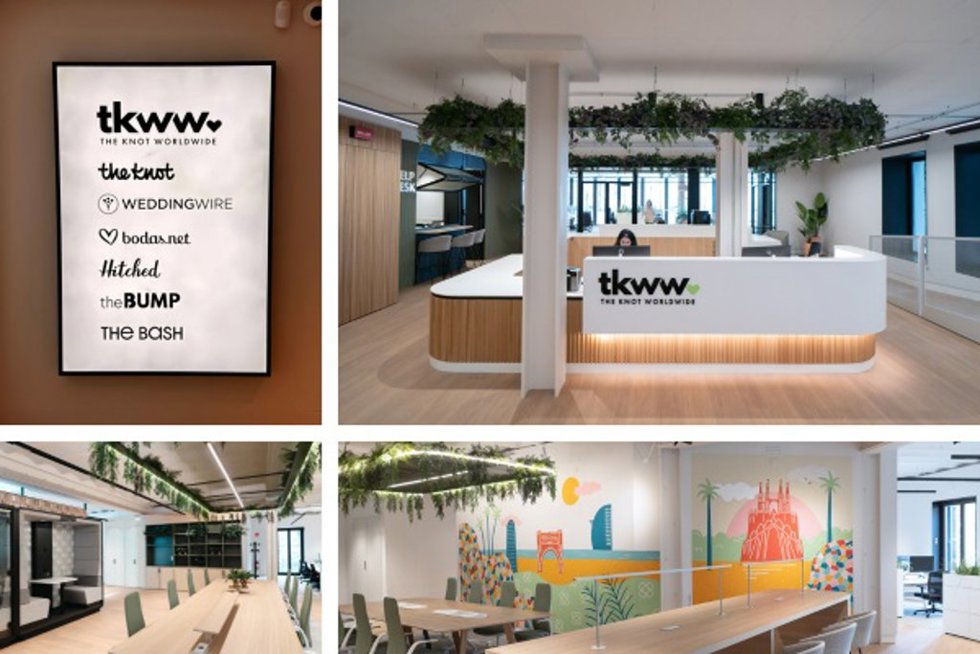 El nuevo espacio de trabajo de la compañía The Knot Worldwide en el corazón de Barcelona, un lugar que encarna a la perfección la filosofía "trabaja donde mejor trabajes para crear momentos que importan"