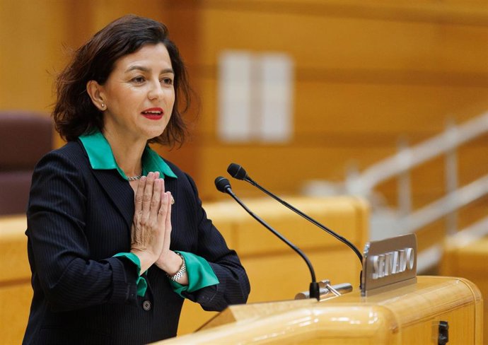 Archivo - La senadora Eva María Granados durante una sesión plenaria, en el Hemiciclo del Senado, a 3 de octubre de 2023, en Madrid (España). El Grupo Parlamentario Popular en el Senado ha presentado en la Cámara Alta una moción cuyo objetivo es obligar