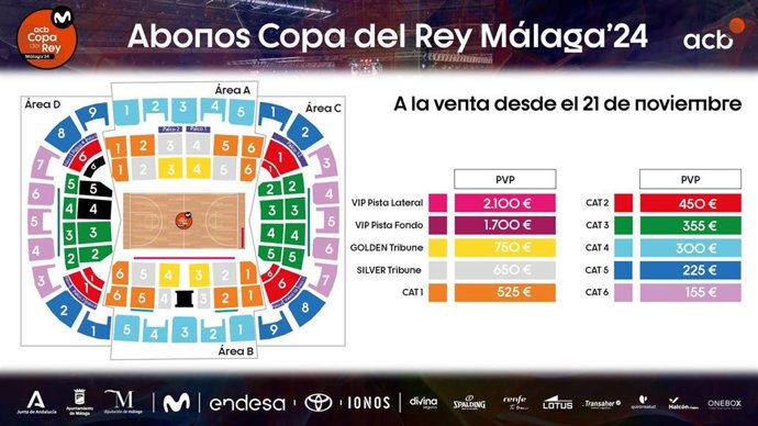 Los abonos para la Copa del Rey de Málaga salen a la venta el 21 de noviembre.