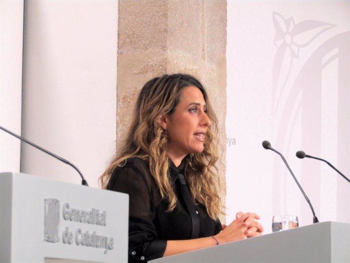 La portavoz del Govern, Patrícia Plaja, en rueda de prensa