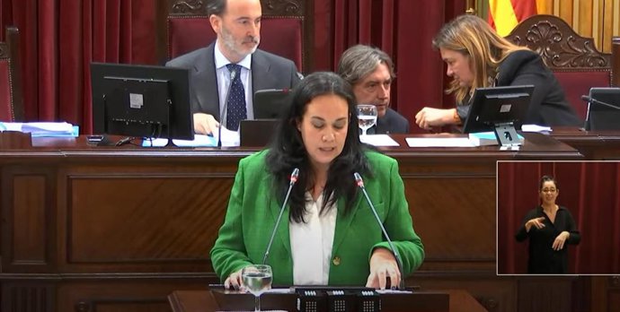 La diputada 'popular' Ana Isabel Curtó en una intervención parlamentaria.