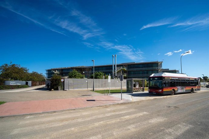 Lanzadera de Tussam en la Ciudad de la Justicia, en foto de archivo.