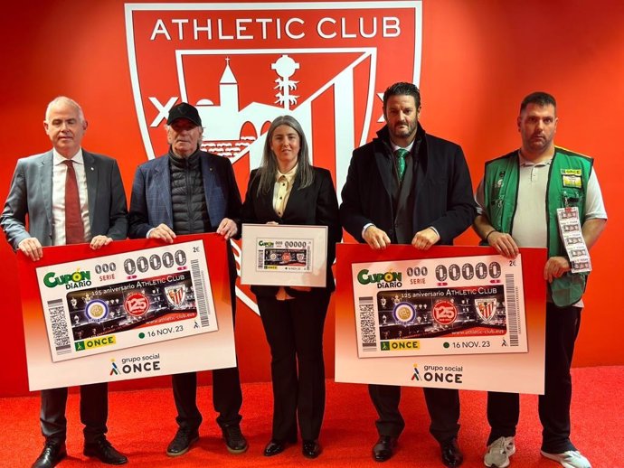 Presentación del cupón de la ONCE conmemorativo del 125 aniversario de la fundación del Athletic