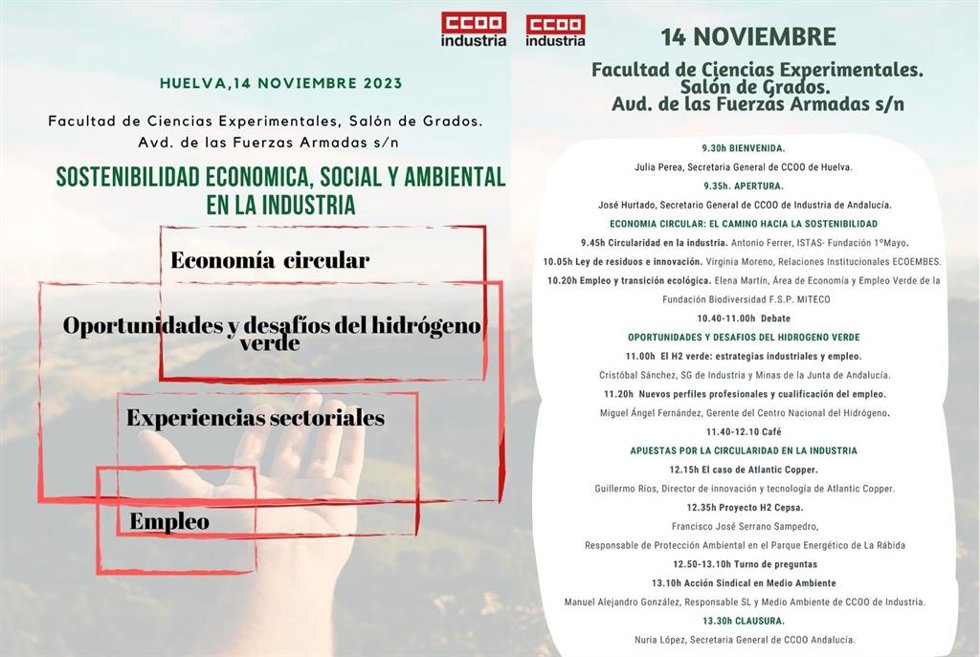 Cartel de la 'Jornada de Sostenibilidad Económica, Social y Ambiental en la Industria' .