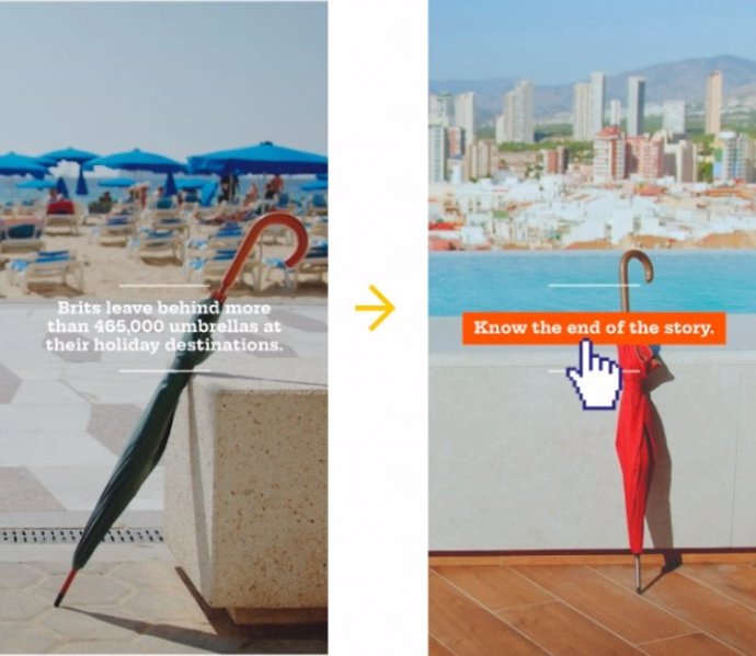 Campaña 'Lost umbrellas' de Hosbec para promocionar el clima de Benidorm.