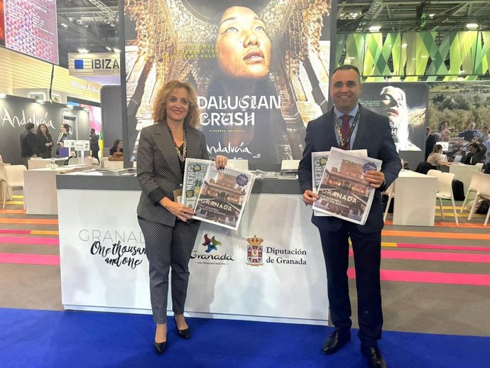 Marta Nievas y Francis Rodríguez, en el World Travel Market