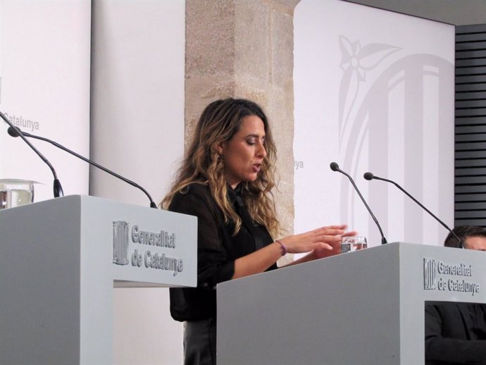 La portavoz del Govern, Patrícia Plaja, en rueda de prensa.