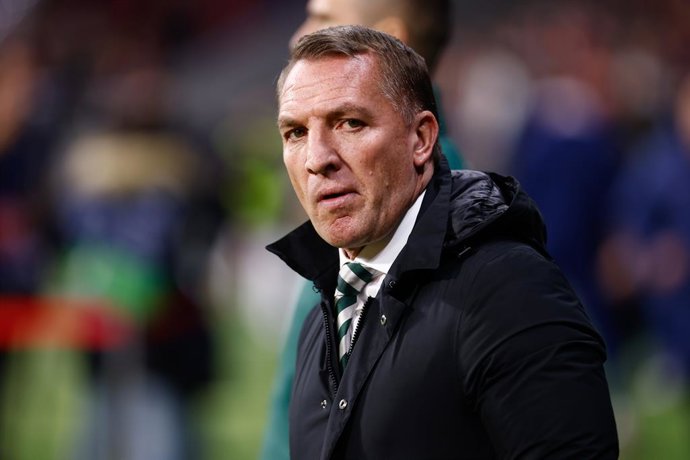 Brendan Rodgers, head coach of Celtic, looks on during the UEFA Champions League, Group E, football match played between Atletico de Madrid and Celtic FC at Civita Metropolitano stadium on November 07, 2023, in Madrid, Spain.