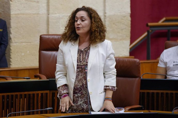 La portavoz del grupo parlamentario Por Andalucía, Inmaculada Nieto, en una foto de archivo en el Parlamento andaluz.