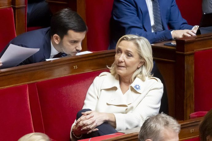 November 7, 2023, Paris, France, France: Paris, France November 7, 2023 - Weekly session of questions to the government at the French national parliament - Jean-Philippe Tanguy, Marine Le Pen..POLITIQUE, ASSEMBLEE NATIONALE, HEMICYCLE, QAG, QUESTIONS AU