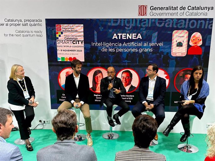 El conseller Carles Campuzano durante la presentación del proyecto Atenea en el Smart City Expo World Congress