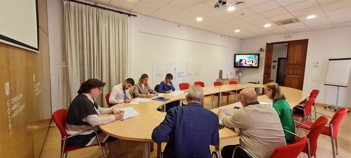 La consellera de Familias y Asuntos Sociales, Catalina Cirer, y representantes de los Consells insulares y el Ayuntamiento de Palma asisten a la conferencia sectorial de Servicios Sociales.