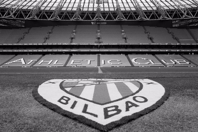 Símbolo por la paz en el Estadio de San Mamés.