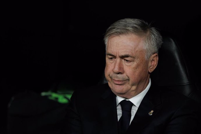 El entrenador del Real Madrid, Carlo Ancelotti, en la Champions 2023-2024. 