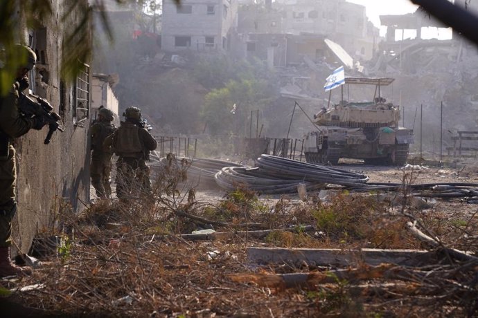 Militars de l'Exèrcit d'Israel durant uns combats en el nord de la Franja de Gaza