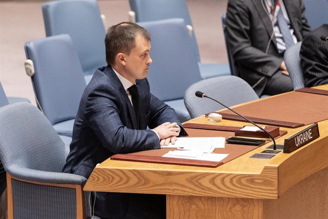 Archivo - El representante permanente de Ucrania ante la ONU, Serhii Dvornyk