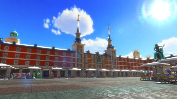 Imagen del circuito Paseo por Madrid que llega a Mario Kart 8 Deluxe
