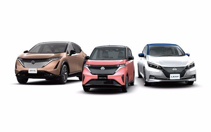 Archivo - Los vehículos eléctricos de Nissan.