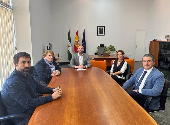 Archivo - El delegado de Turismo, Cultura y Deporte, Eduardo Lucena (centro), en una reunión de la Comisión Provincial de Patrimonio.