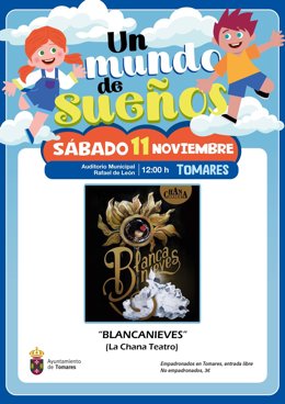 Cartel del espectáculo 'Blancanieves', galardonado con el Premio Max de las Artes Escénicas, que se pondrá en escena en Tomares.