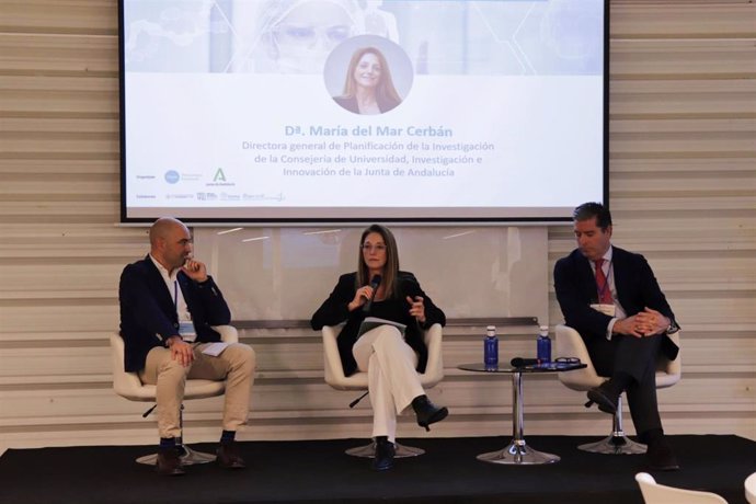 La directora general de Planificación de la Investigación de la Junta de Andalucía, María del Mar Cerbán, durante el acto inaugural del Matchmaking 'Smart Data on Critical Patient'